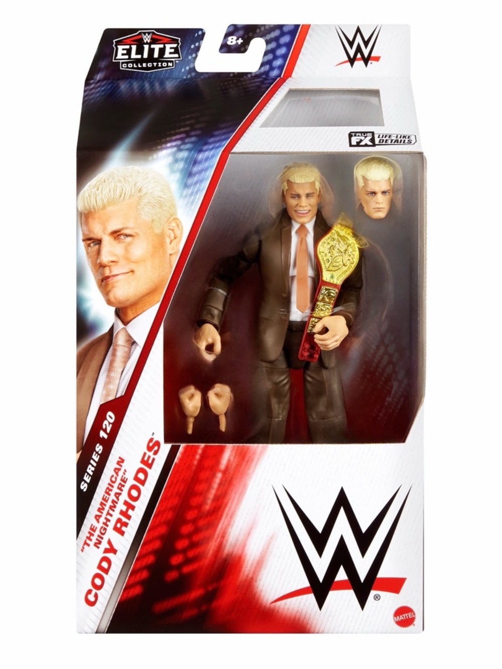WWE Cody Rhodes Action Figure with Gold Championship Belt - Black, Blonde, Red